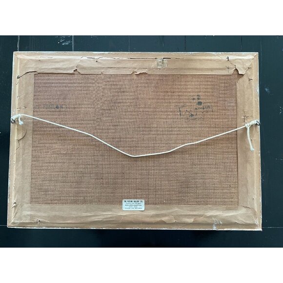 Vintage Folk Art, Framed Needlepoint Country Side - Picture 2 of 2